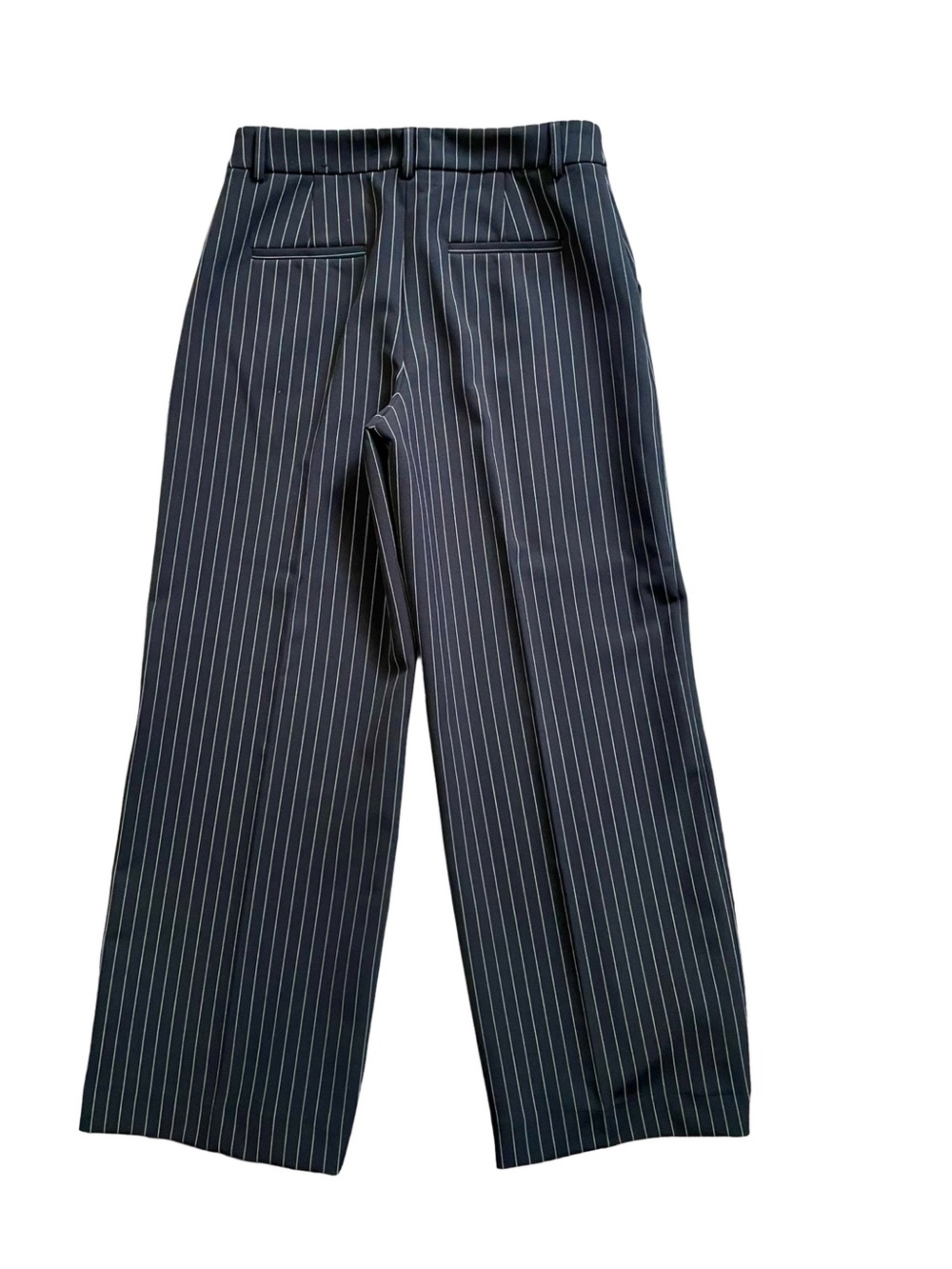 Express Editor Black Pinstripe Double-Breasted Blazer + Pants Suit Set - Picture 10 of 10
